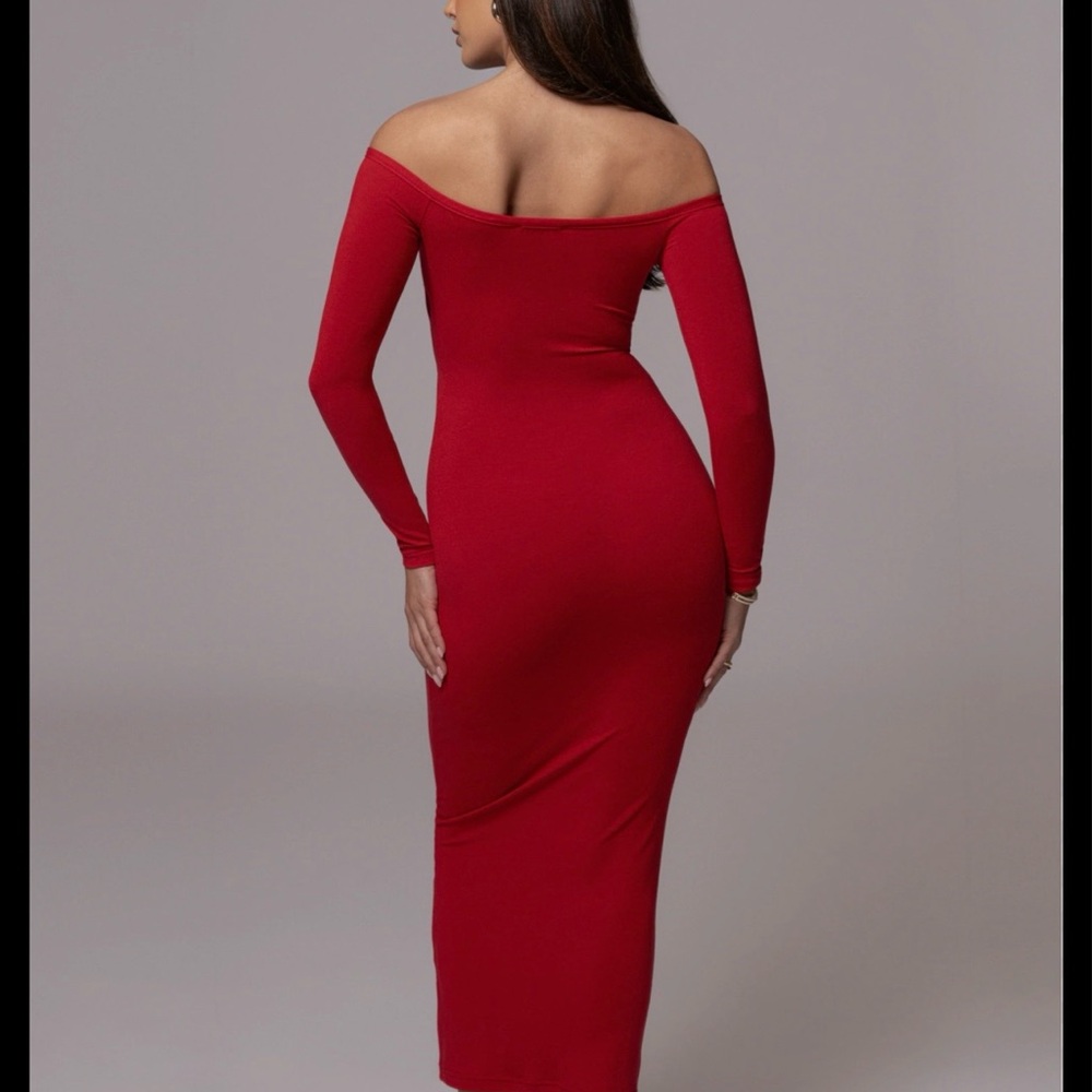 JLUXLABEL Red Off Shoulder Dress